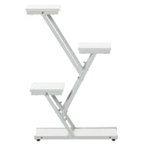 easycomfort scaletta portavasi a 4 livelli per interni ed esterni in mdf e acciaio 50.5x24x81 cm bianco