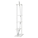 easycomfort portafiori a 5 livelli a mezzaluna per interni ed esterni in mdf e acciaio 50x30x160 cm bianco