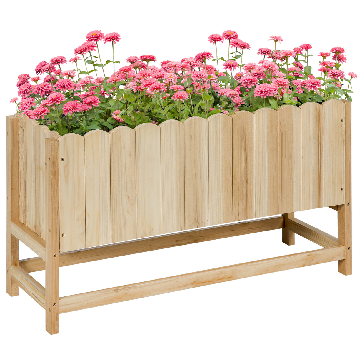 easycomfort fioriera da esterno verticale in legno con foro di drenaggio e rivestimento interno 86x30x50 cm