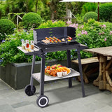 easycomfort easycomfort griglia a carbone barbecue picnic altezza regolabile nero 87x 45 x 83 cm