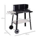 easycomfort easycomfort griglia a carbone barbecue picnic altezza regolabile nero 87x 45 x 83 cm