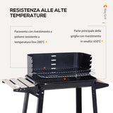 easycomfort easycomfort griglia a carbone barbecue picnic altezza regolabile nero 87x 45 x 83 cm