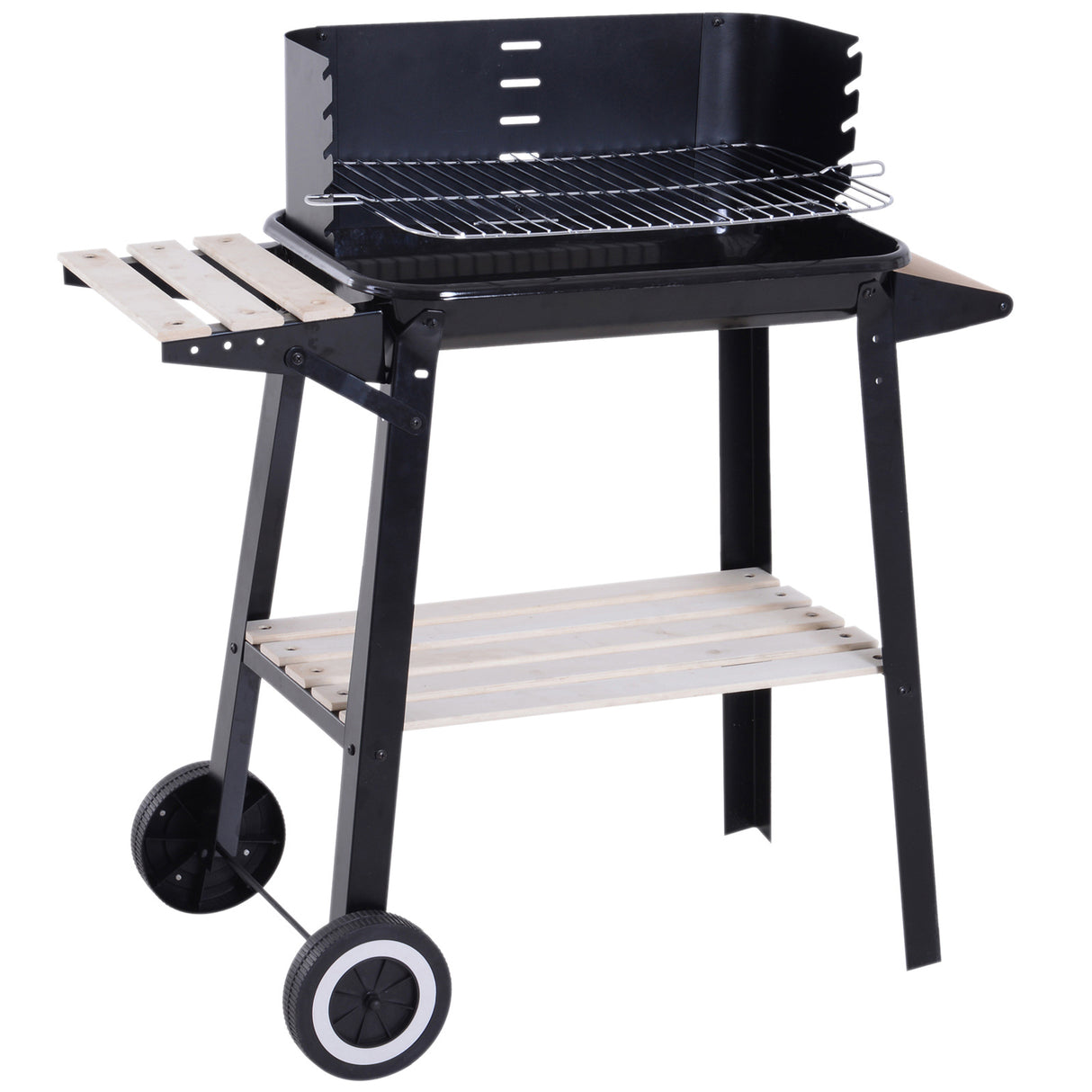 easycomfort easycomfort griglia a carbone barbecue picnic altezza regolabile nero 87x 45 x 83 cm