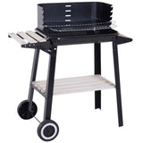 easycomfort easycomfort griglia a carbone barbecue picnic altezza regolabile nero 87x 45 x 83 cm