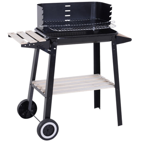 easycomfort easycomfort griglia a carbone barbecue picnic altezza regolabile nero 87x 45 x 83 cm