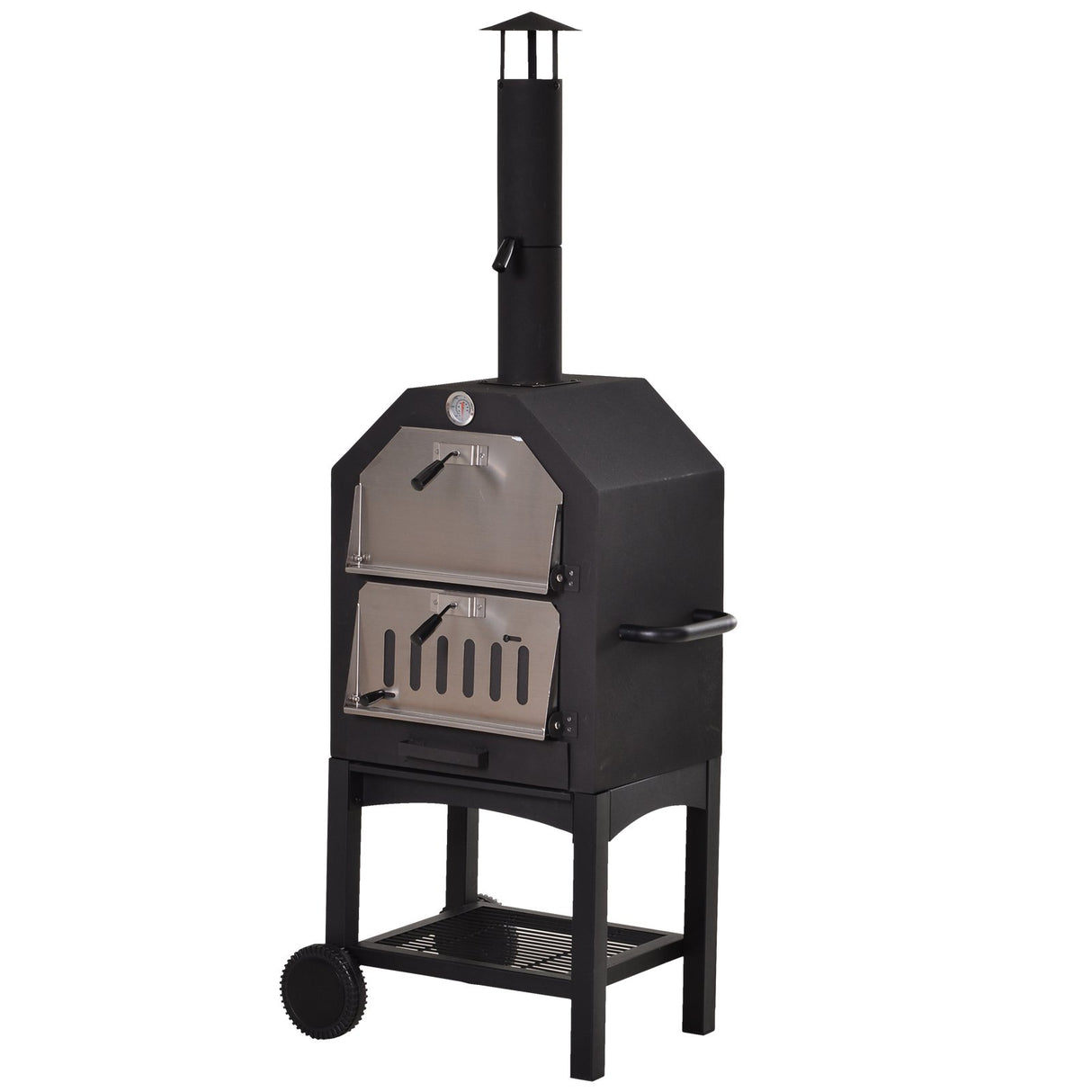 easycomfort easycomfort forno per pizza barbecue a carbonella in acciaio inox 50x36x160cm