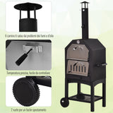 easycomfort easycomfort forno per pizza barbecue a carbonella in acciaio inox 50x36x160cm
