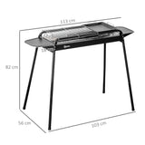 easycomfort easycomfort barbecue a carbonella con griglia e piastra in acciaio con ripiani laterali 113x59x83 5cm nero