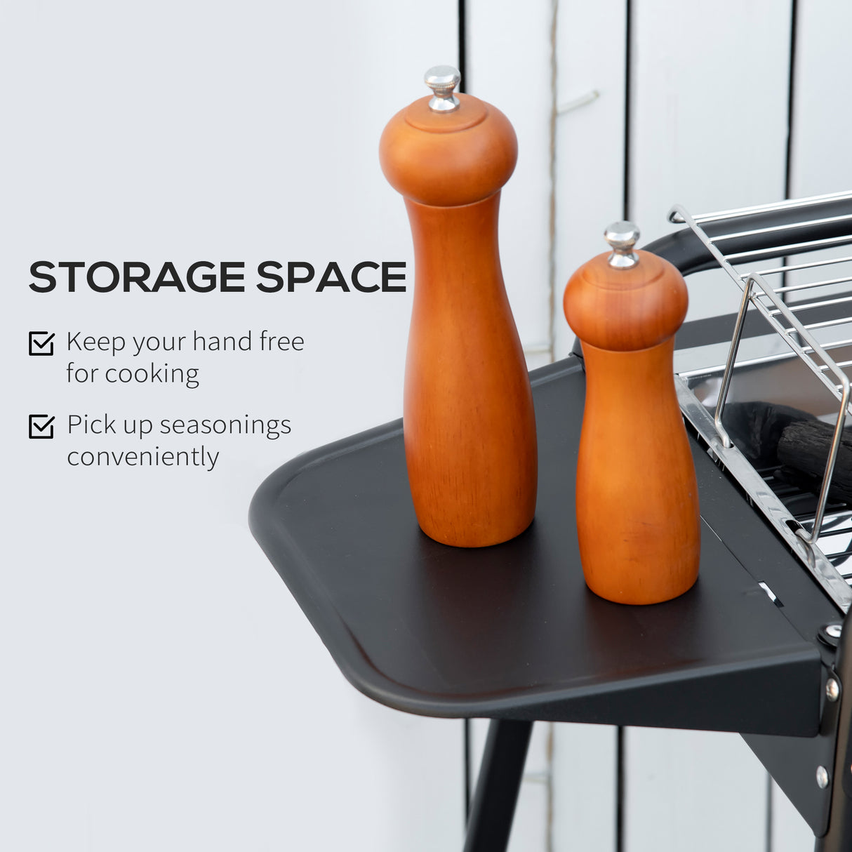 easycomfort easycomfort barbecue a carbonella con griglia e piastra in acciaio con ripiani laterali 113x59x83 5cm nero