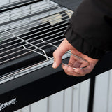 easycomfort easycomfort barbecue a carbonella con griglia e piastra in acciaio con ripiani laterali 113x59x83 5cm nero