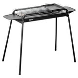 easycomfort easycomfort barbecue a carbonella con griglia e piastra in acciaio con ripiani laterali 113x59x83 5cm nero