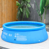easycomfort piscina gonfiabile da giardino per 3 4 persone in pvc a 3 strati con valvola di scarico e pompa manuale inclusa 274x76cm blu