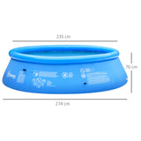 easycomfort piscina gonfiabile da giardino per 3 4 persone in pvc a 3 strati con valvola di scarico e pompa manuale inclusa 274x76cm blu