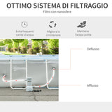 easycomfort piscina fuori terra da giardino rettangolare con pompa di filtraggio e telaio in acciaio 340x215x80cm grigia