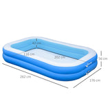 easycomfort piscina gonfiabile rettangolare da esterni per 1 2 adulti in pvc resistente 2 camere d aria e valvola di scarico 262x176x56cm blu