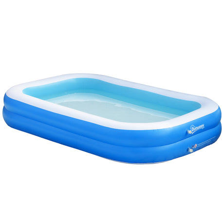 easycomfort piscina gonfiabile rettangolare da esterni per 1 2 adulti in pvc resistente 2 camere d aria e valvola di scarico 262x176x56cm blu