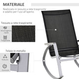 easycomfort sedia a dondolo da giardino impermeabile e antiruggine nera