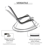 easycomfort sedia a dondolo da giardino impermeabile e antiruggine nera