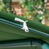 easycomfort easycomfort dondolo da giardino 3 posti in acciaio e teslin con tetto parasole 172x110x153 cm bianco e verde