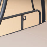 easycomfort dondolo da esterni 2 in1 per 3 persone convertibile in letto con tettuccio 200x125x170cm beige