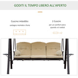 easycomfort dondolo da giardino 3 posti con tetto inclinabile e cuscini imbottiti