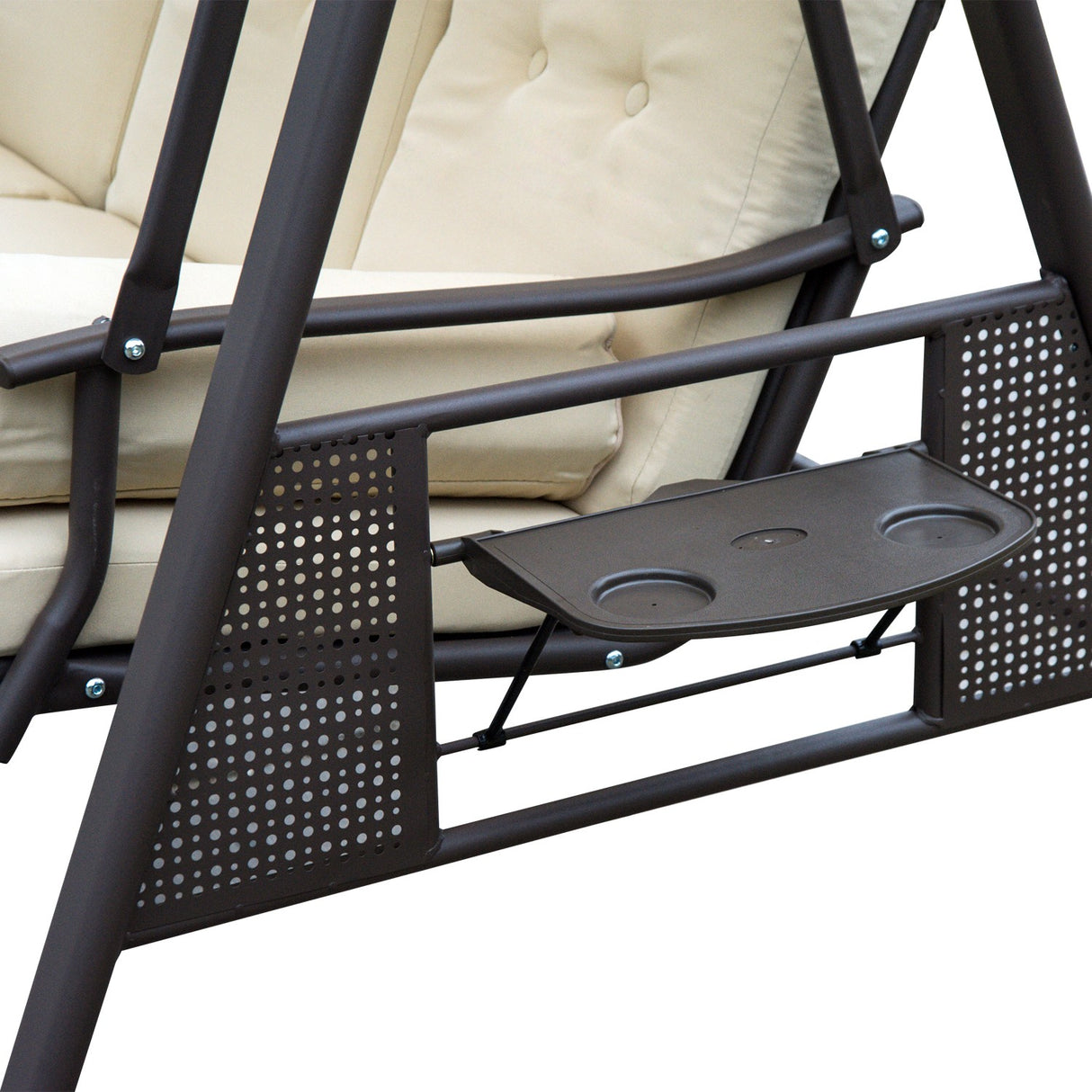 easycomfort dondolo da giardino 3 posti con tetto inclinabile e cuscini imbottiti