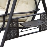 easycomfort dondolo da giardino 3 posti con tetto inclinabile e cuscini imbottiti