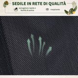 easycomfort easycomfort sedia a dondolo moderna in textilene nero 154x80x84cm