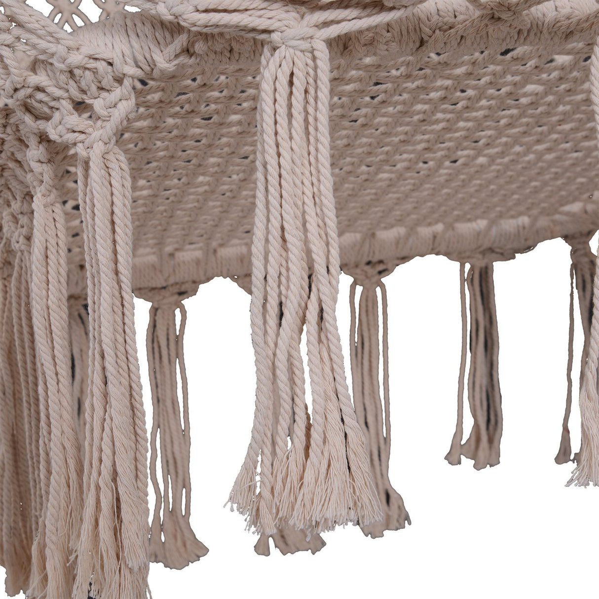 easycomfort easycomfort amaca sedia sospesa ad altalena in legno e corda di cotone beige 80 x 140 cm