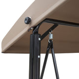 easycomfort easycomfort dondolo da giardino 3 posti tettuccio e tasche portaoggetti marrone