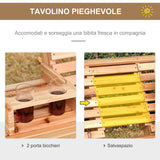 easycomfort easycomfort dondolo sospeso 3 posti in legno con tavolino pieghevole e portabicchieri