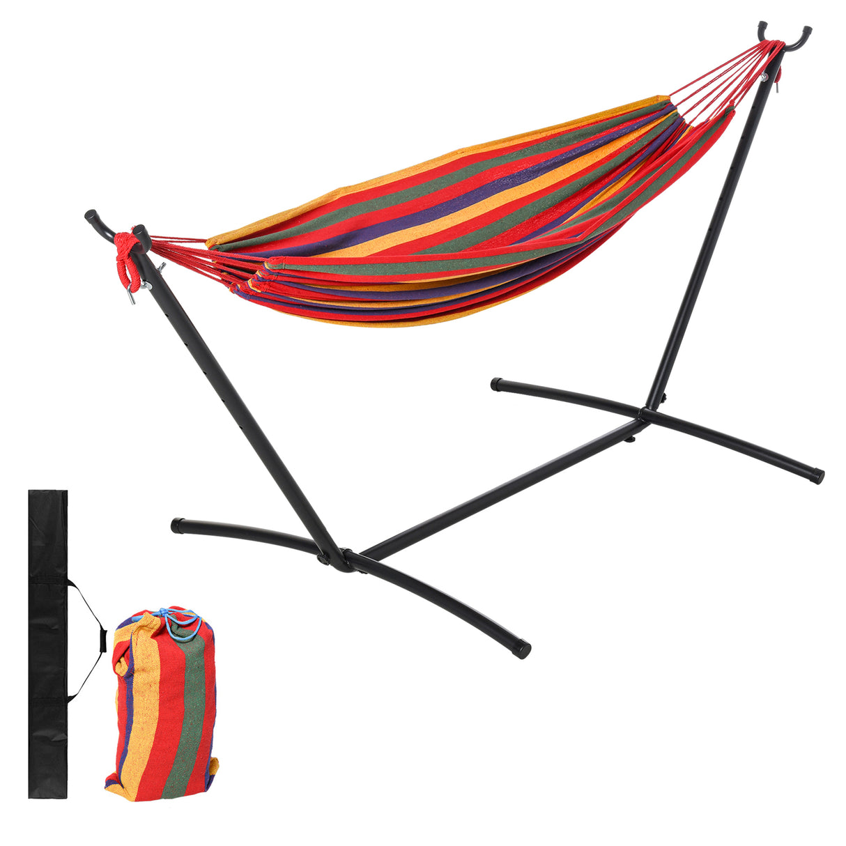 easycomfort easycomfort amaca da giardino autoportante in acciaio e cotone multicolor