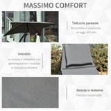 easycomfort easycomfort lettino a dondolo da giardino sdraio prendisole per esterno grigia