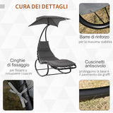 easycomfort easycomfort lettino a dondolo da giardino sdraio prendisole per esterno grigia