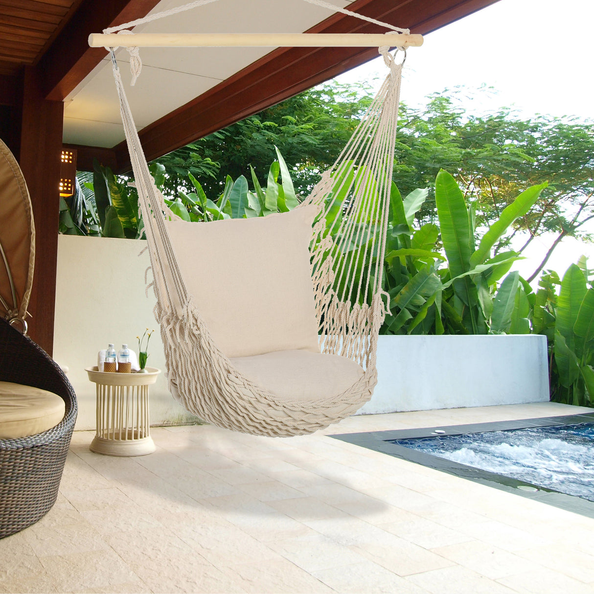 easycomfort easycomfort amaca altalena imbottita in corda per interni ed esterni bianca