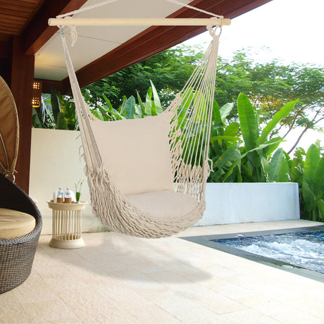 easycomfort easycomfort amaca altalena imbottita in corda per interni ed esterni bianca