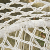 easycomfort sedia sospesa in poliestere e macrame per interni ed esterni crema