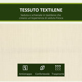 easycomfort dondolo a 2 posti da giardino con tettuccio regolabile 140x118x162cm beige