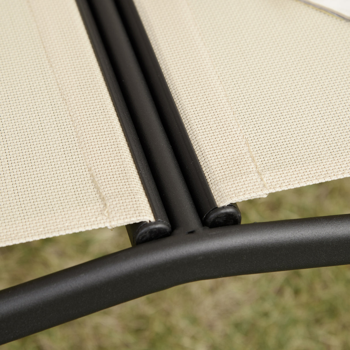 easycomfort dondolo a 2 posti da giardino con tettuccio regolabile 140x118x162cm beige