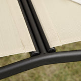 easycomfort dondolo a 2 posti da giardino con tettuccio regolabile 140x118x162cm beige