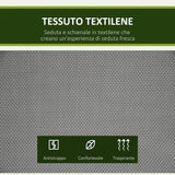 easycomfort dondolo a 2 posti da giardino con tettuccio regolabile 140x118x162cm grigio