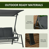 easycomfort dondolo da giardino 2 posti in acciaio con tettuccio inclinabile e cuscini 148x129x172 cm