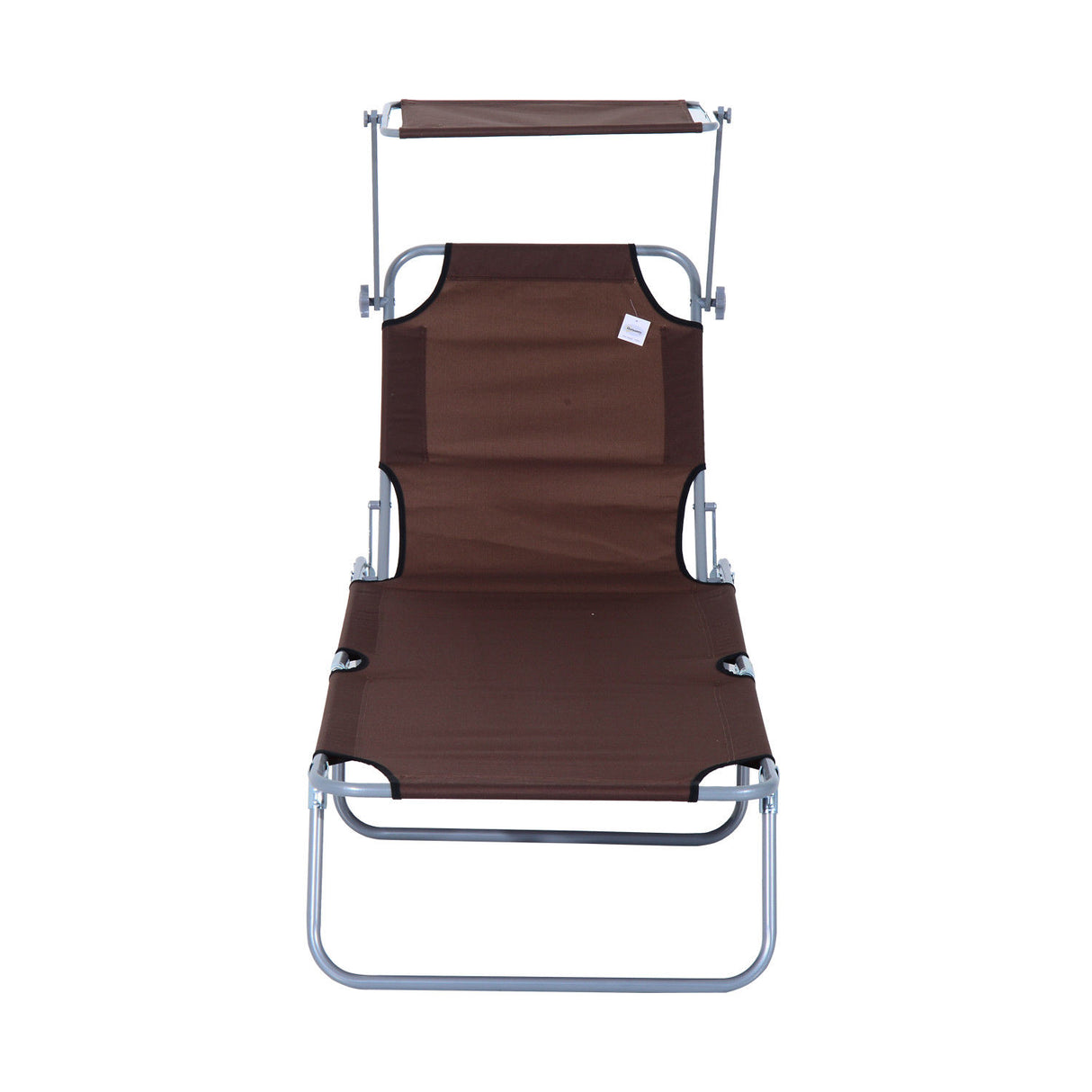 easycomfort easycomfort sdraio pieghevole reclinabile con tettuccio parasole in tessuto oxford marrone