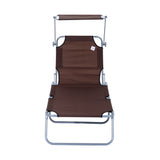 easycomfort easycomfort sdraio pieghevole reclinabile con tettuccio parasole in tessuto oxford marrone