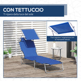 easycomfort easycomfort lettino prendisole da giardino sdraio pieghevole con tettuccio blu