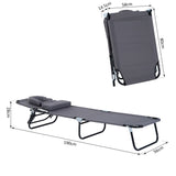easycomfort easycomfort lettino prendisole relax pieghevole con cuscino poggiatesta grigio