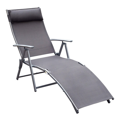 easycomfort easycomfort sdraio prendisole relax reclinabile pieghevole con cuscino giardino grigio