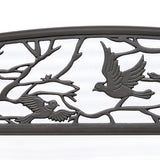 easycomfort easycomfort panchina da esterno in ghisa con schienale con decorazioni 127x60cm marrone