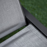 easycomfort easycomfort sdraio da giardino reclinabile su 5 livelli rivestimento imbottito alluminio e textilene grigio