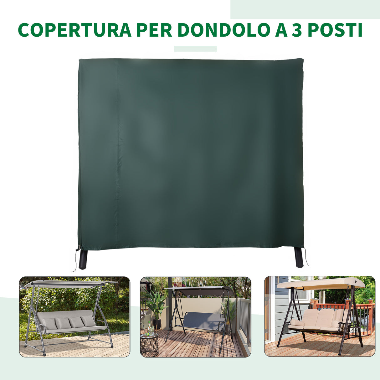 easycomfort telo di copertura per dondolo in tessuto oxford impermeabile 177x114x152cm